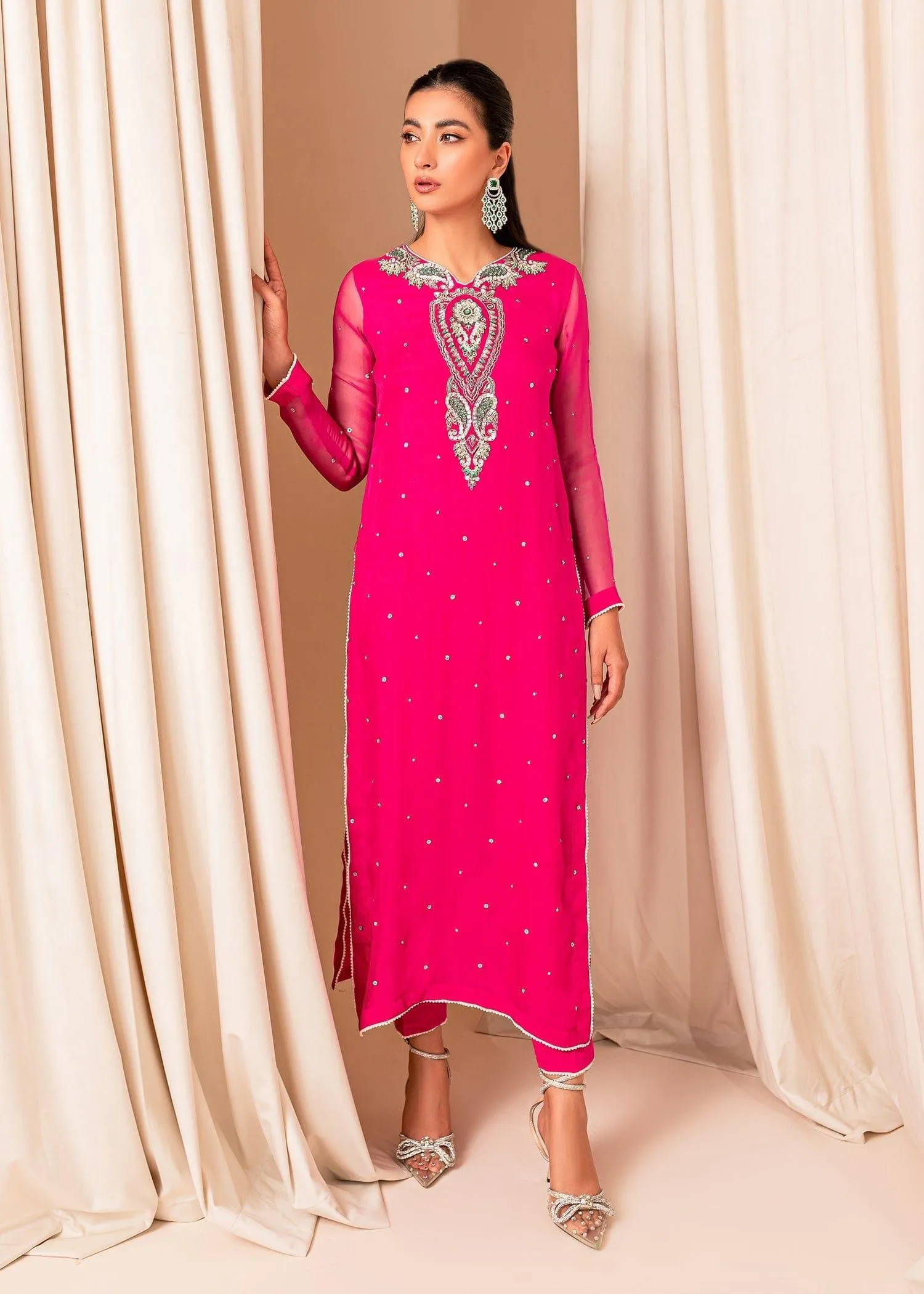 Allure by Ih - DOVE - Organza - Cherry Pink - 3 Piece