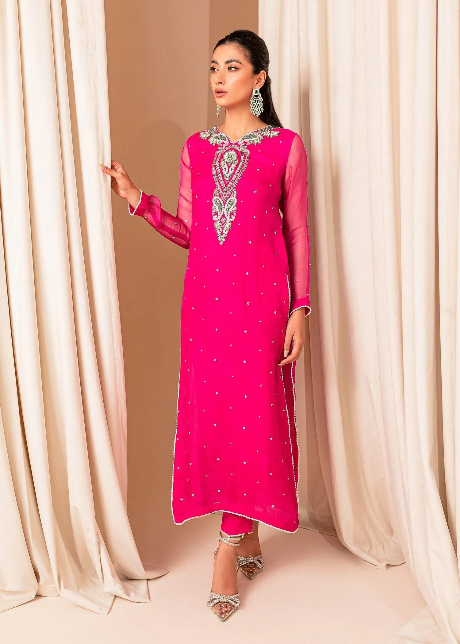Allure by Ih - DOVE - Organza - Cherry Pink - 3 Piece