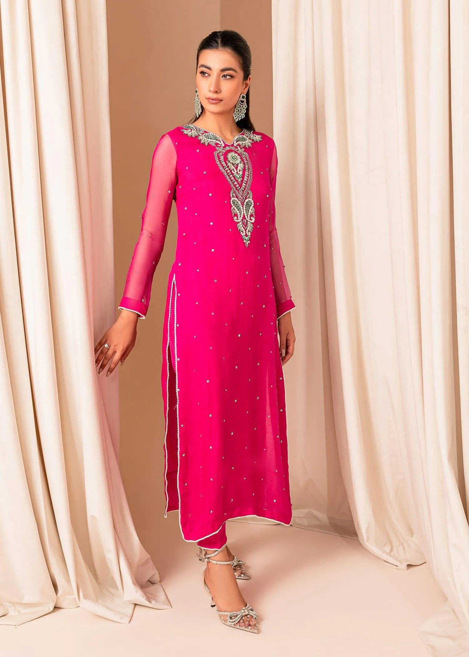 Allure by Ih - DOVE - Organza - Cherry Pink - 3 Piece