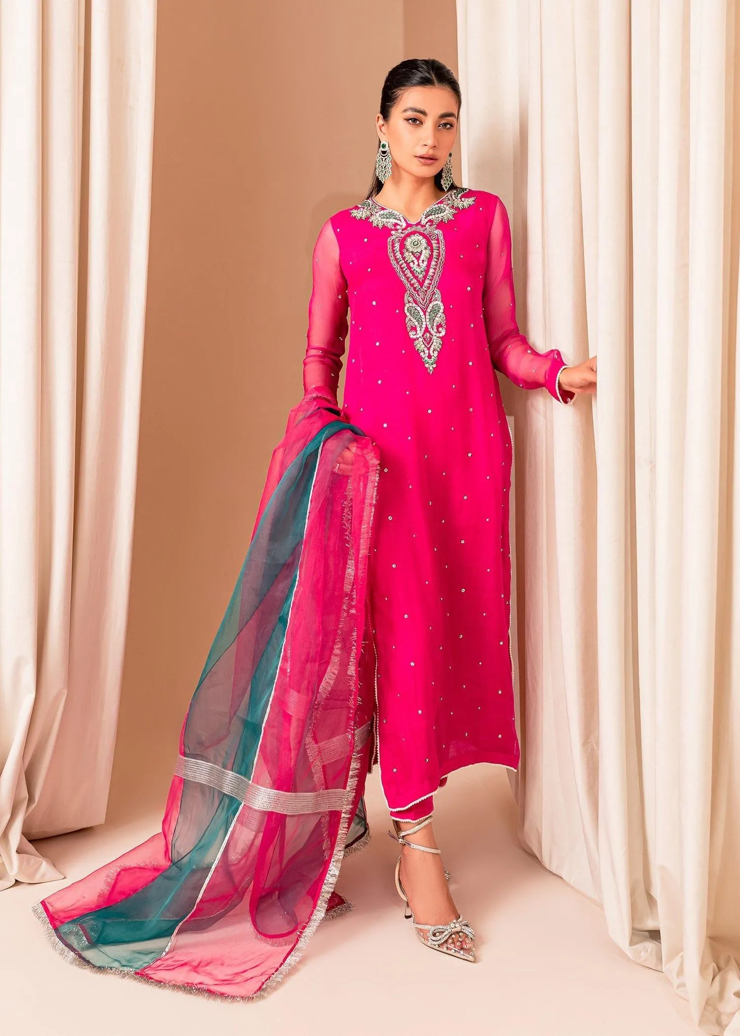 Allure by Ih - DOVE - Organza - Cherry Pink - 3 Piece
