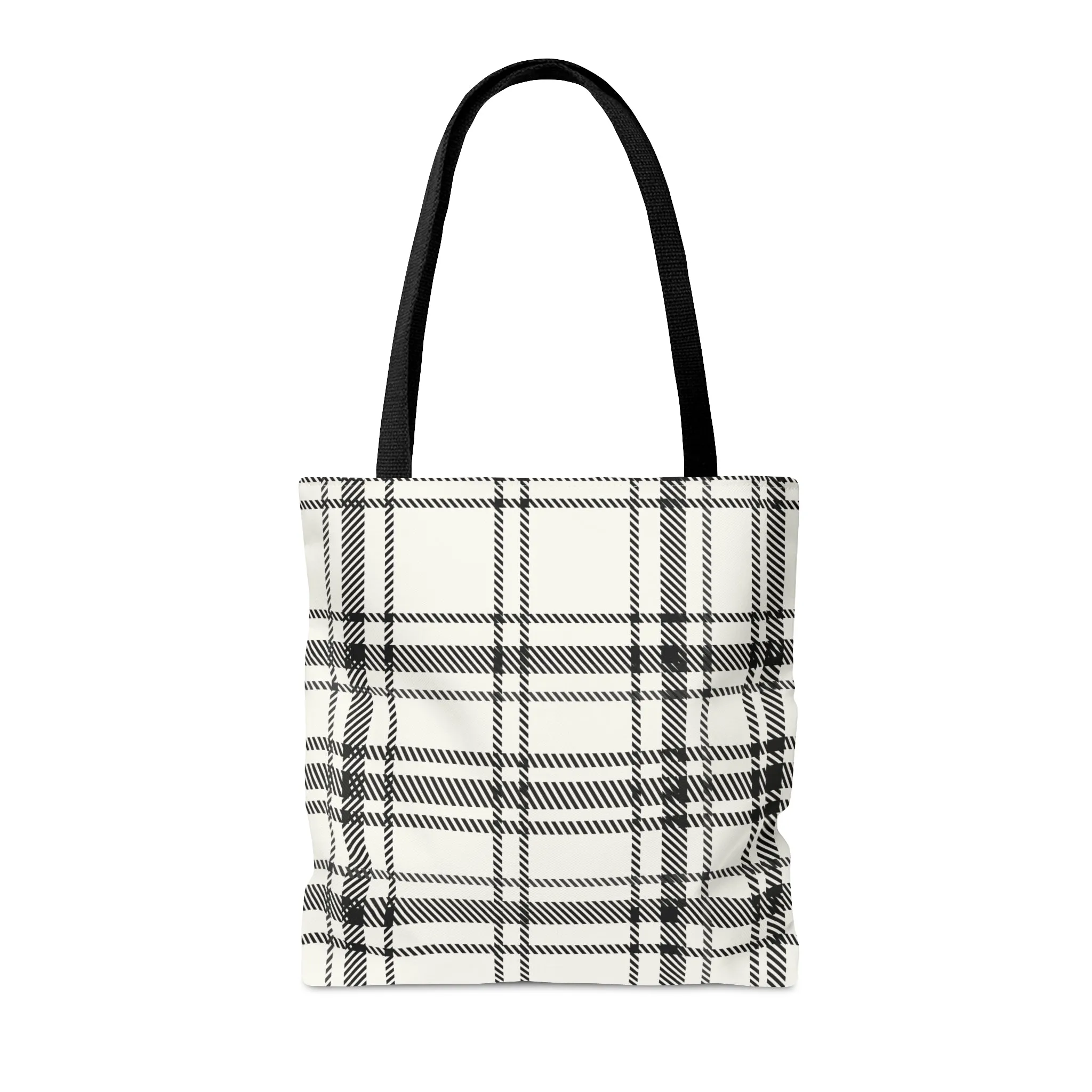 Black & White Plaid Tote Bag