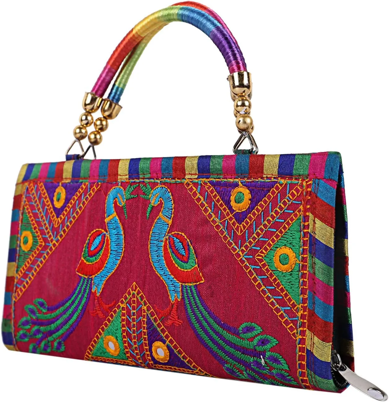 Craft Trade Clutch Bags for Women - Rajasthani Hand Embroidered Mini Crossbody Bag Women's Cluches for Wedding Party Gifts