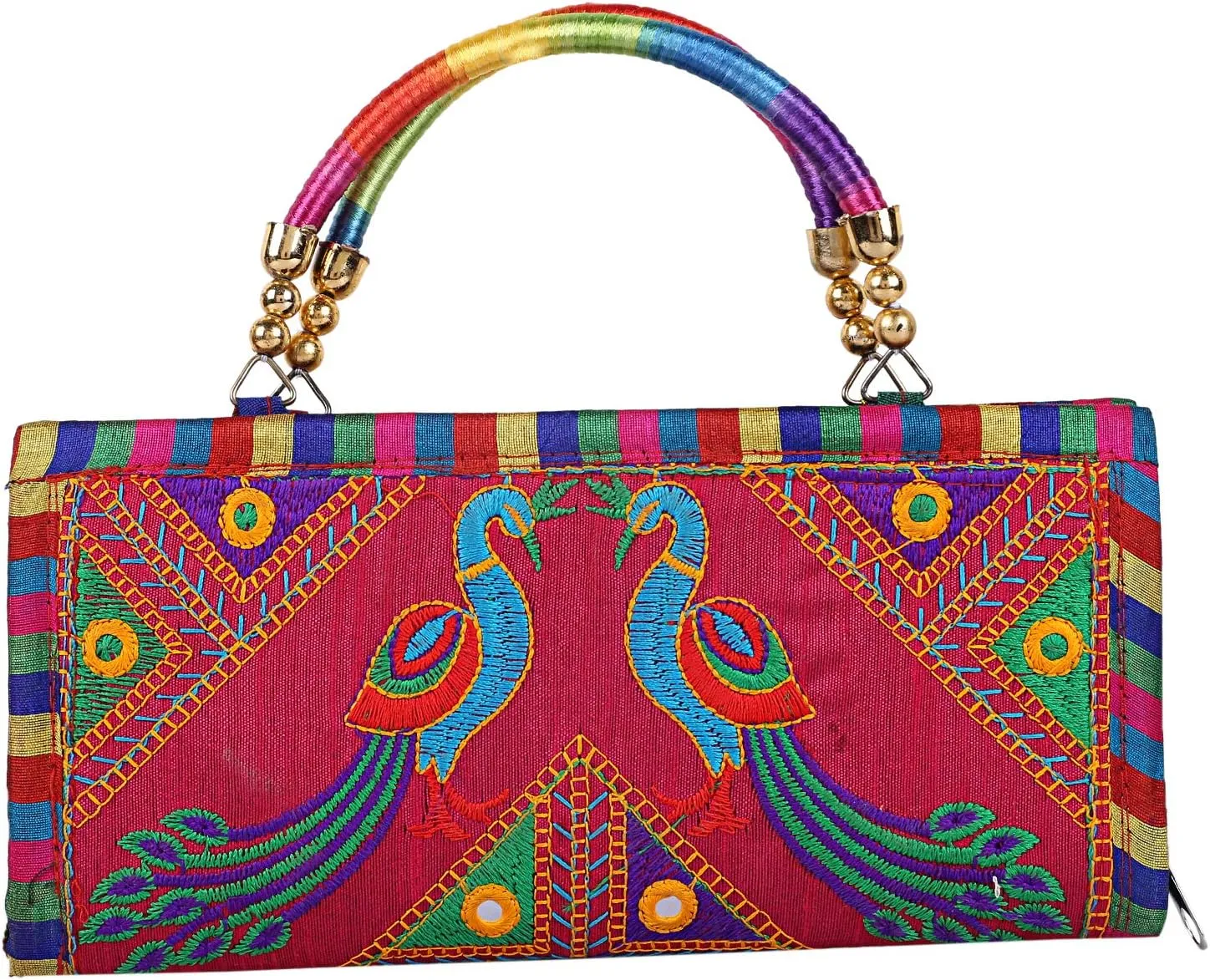 Craft Trade Clutch Bags for Women - Rajasthani Hand Embroidered Mini Crossbody Bag Women's Cluches for Wedding Party Gifts