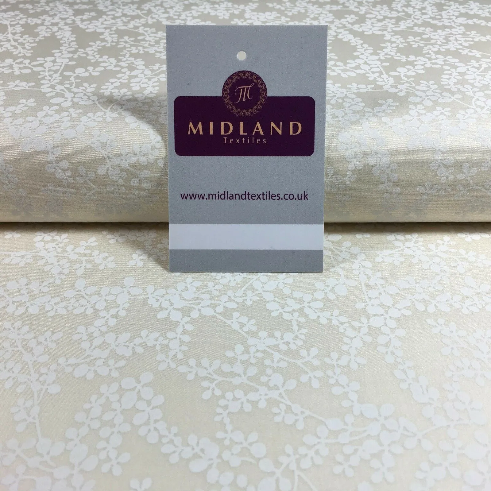 Cream Floral 100% Cotton poplin printed craft fabric 45" M734 Mtex
