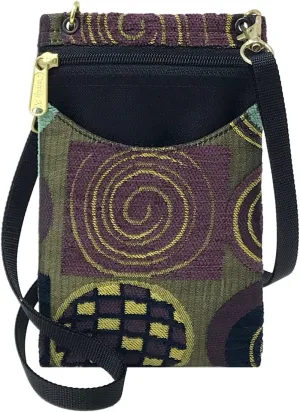 Danny K. Women's Tapestry Crossbody Cell Phone or Passport Purse, Handmade in USA