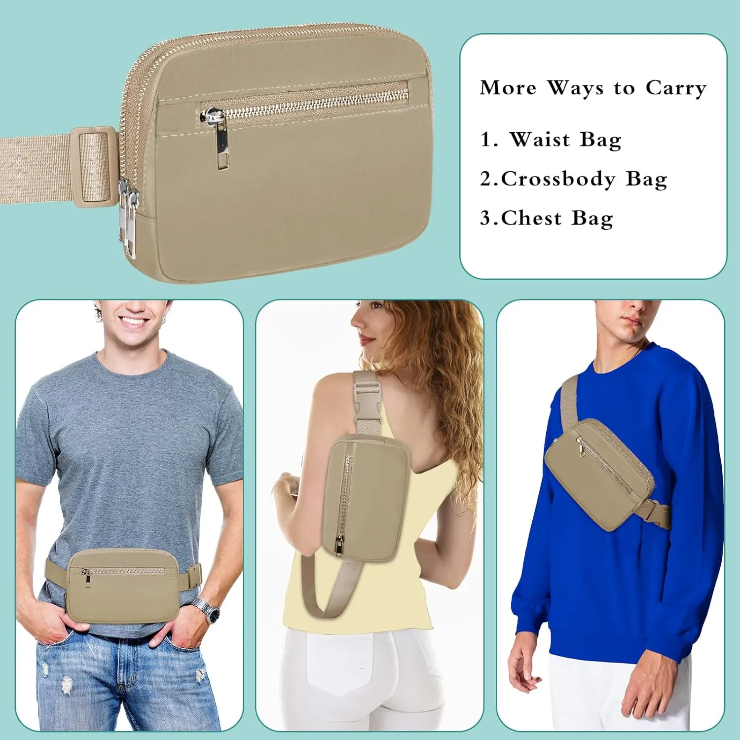 Fanny Packs for Women Men - Belt Bag - Fanny Pack Crossbody Bags - Over the Shoulder Fanny Pack with Adjustable Strap, Cross Body Fanny Pack