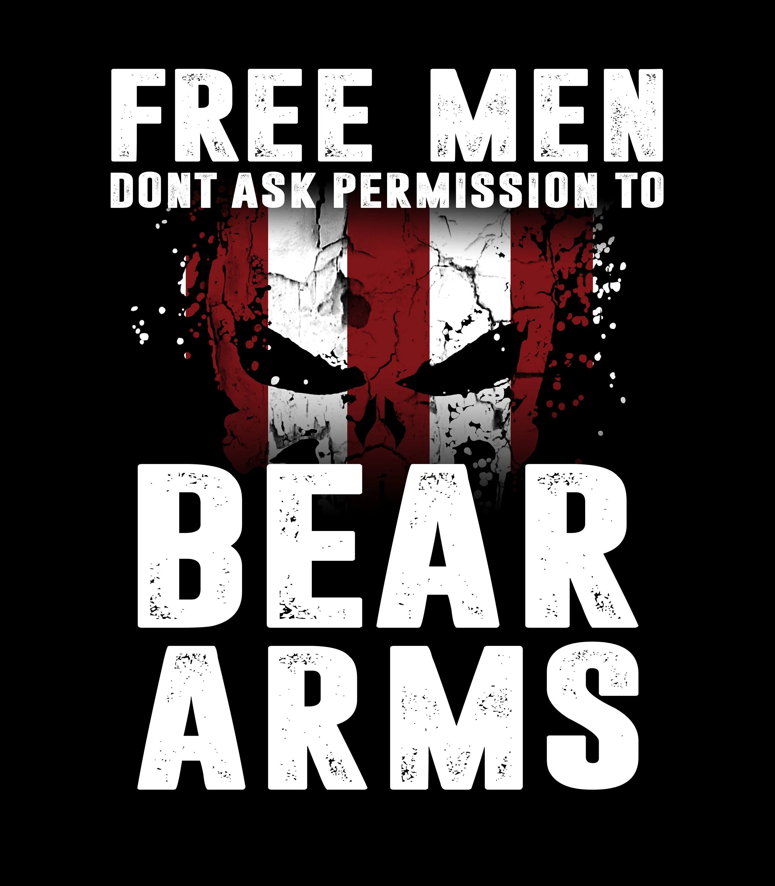 Free Men Don't Ask Permission to Bear Arms Patriotic American Flag T-shirt | 2nd amendment  Shirt | USA Flag T-shirt