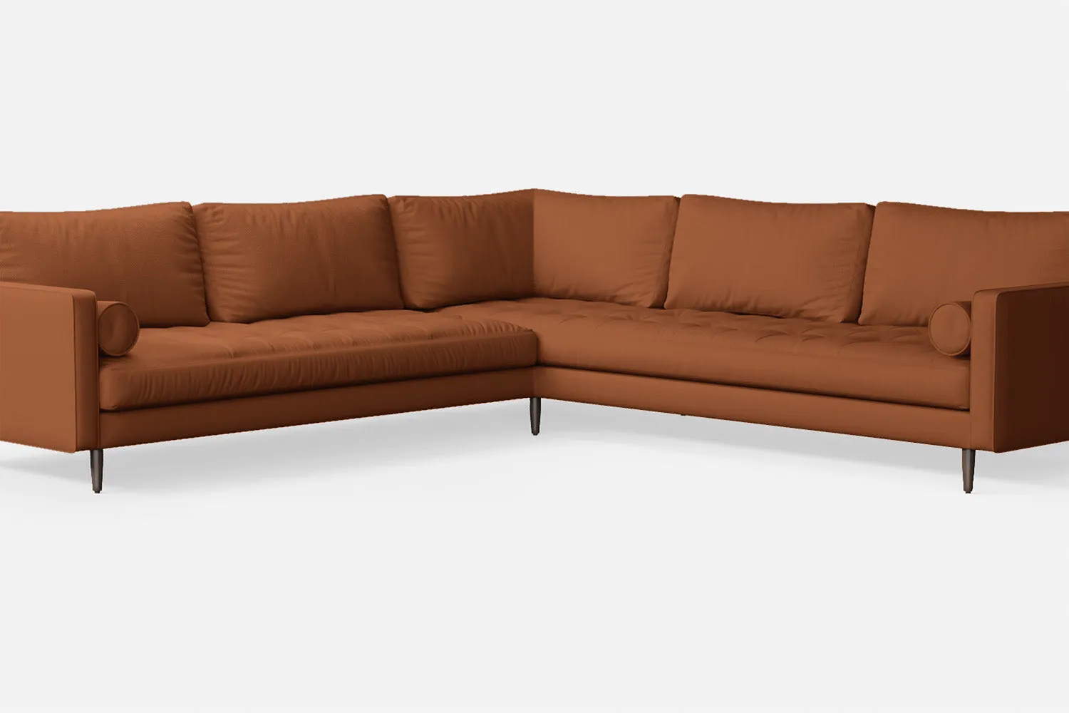 Gela 5 Seater Corner Sofa Tan Brown Leather