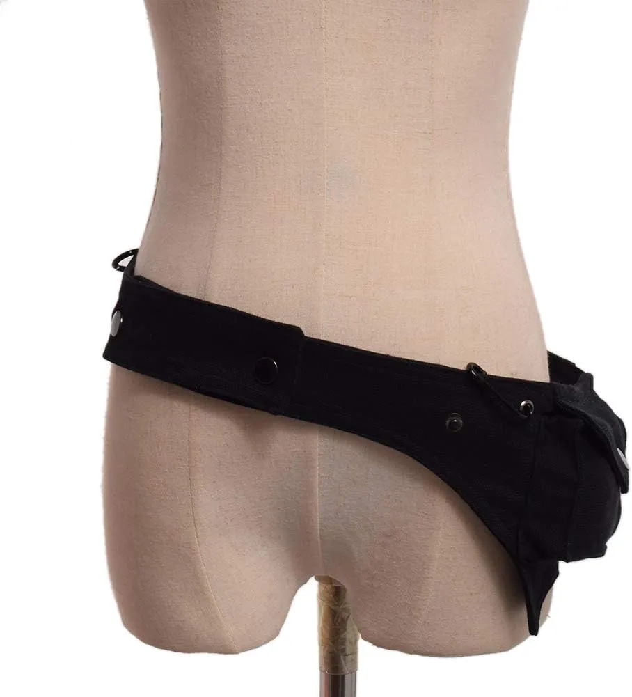 GRACEART Burning man Cotton Canvas Waistbag Steampunk Travel Utility Belt Black