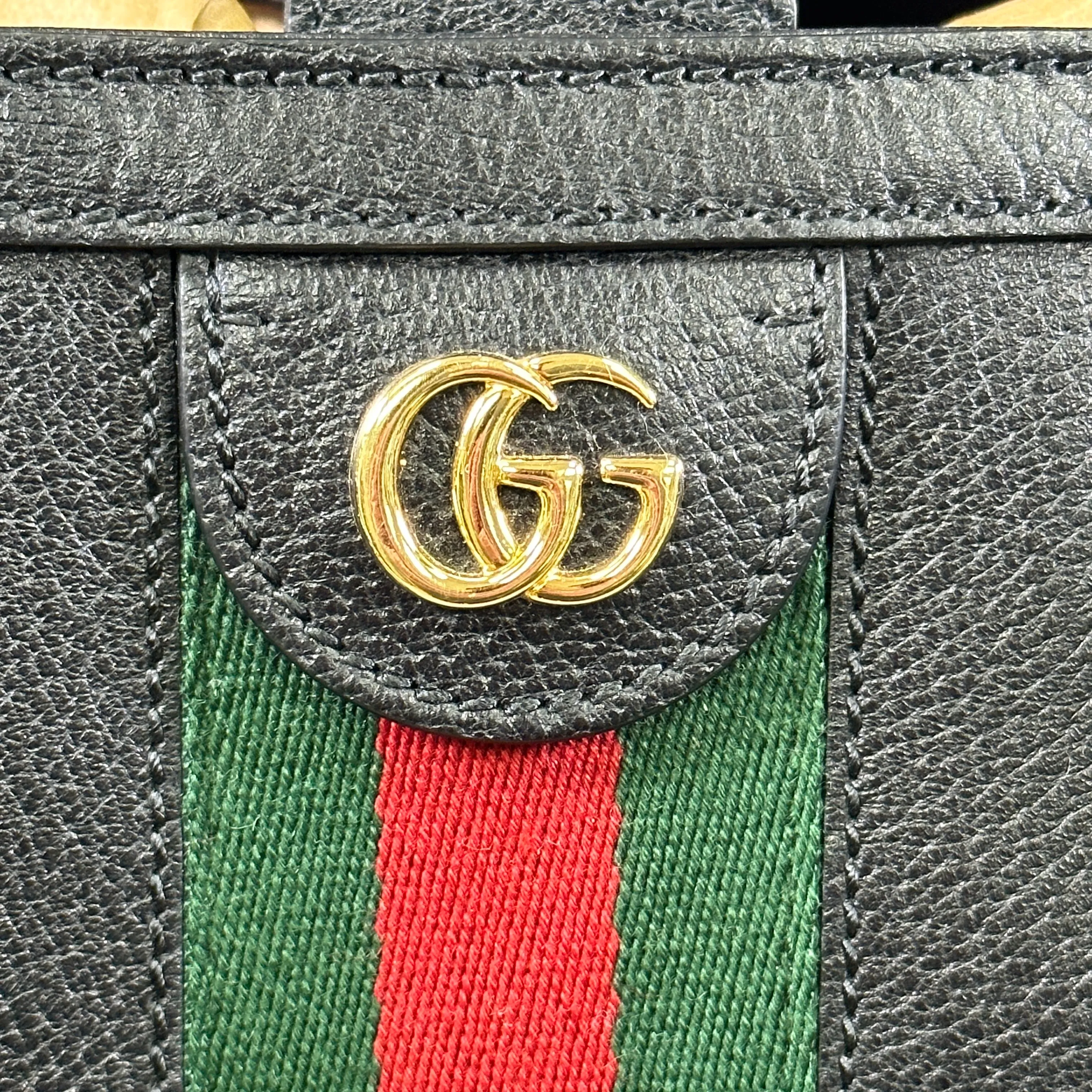 Gucci Ophidia Black Leather Tote - Medium