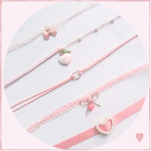 Harajuku Kawaii Pink Peach Choker (5 Styles)