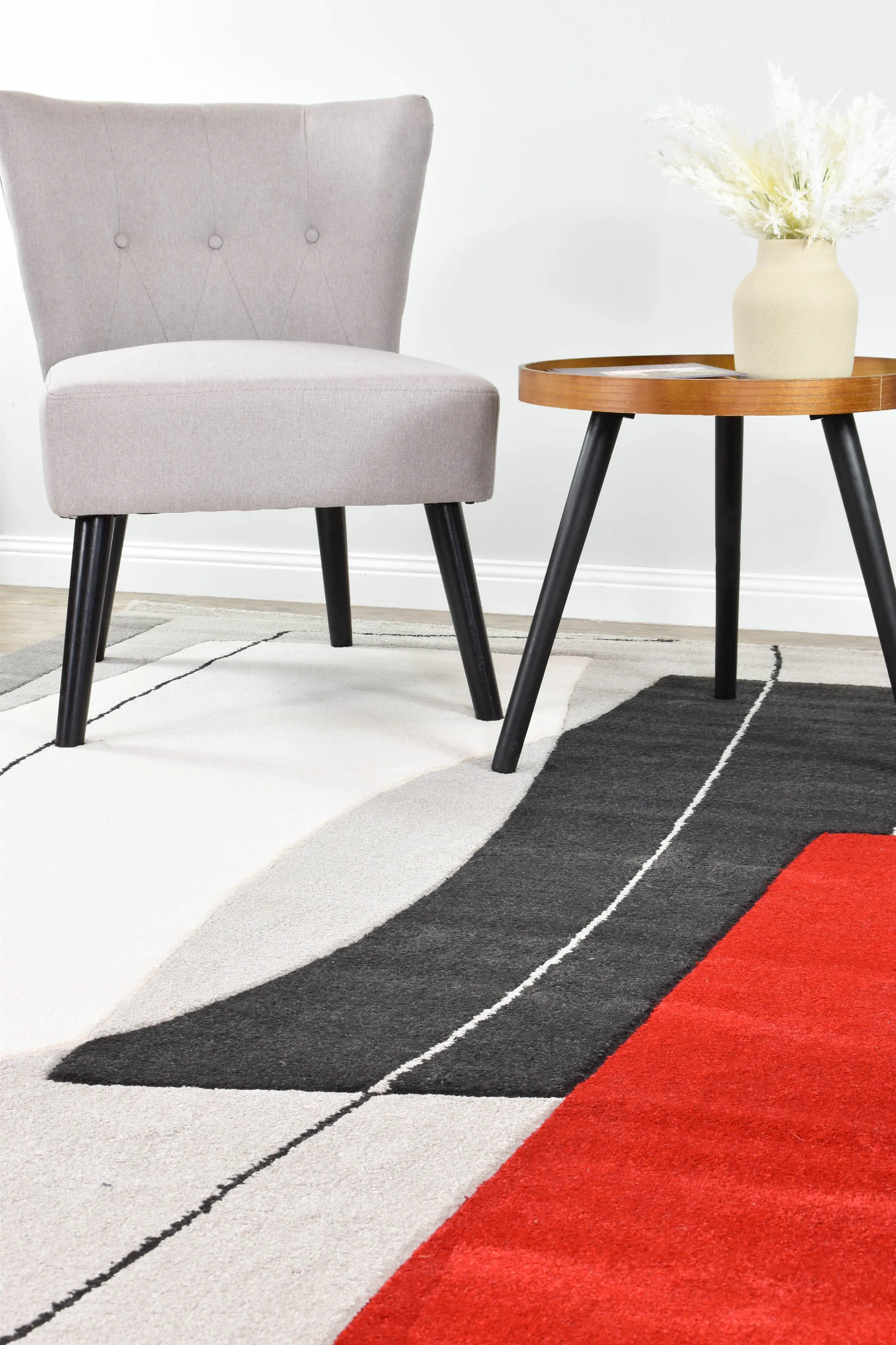 Hikina Grey Red Rug