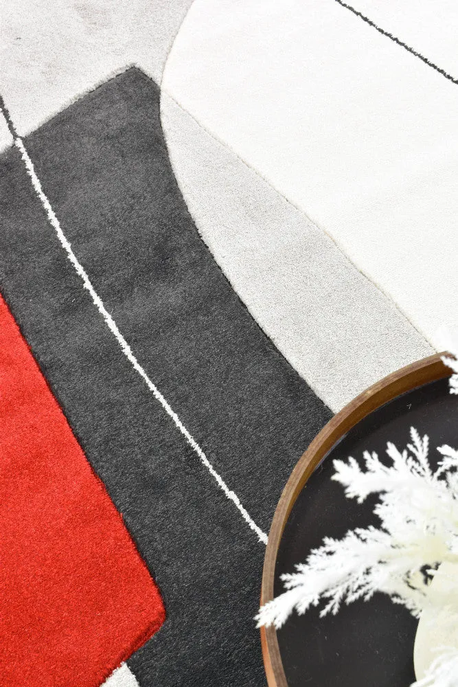 Hikina Grey Red Rug