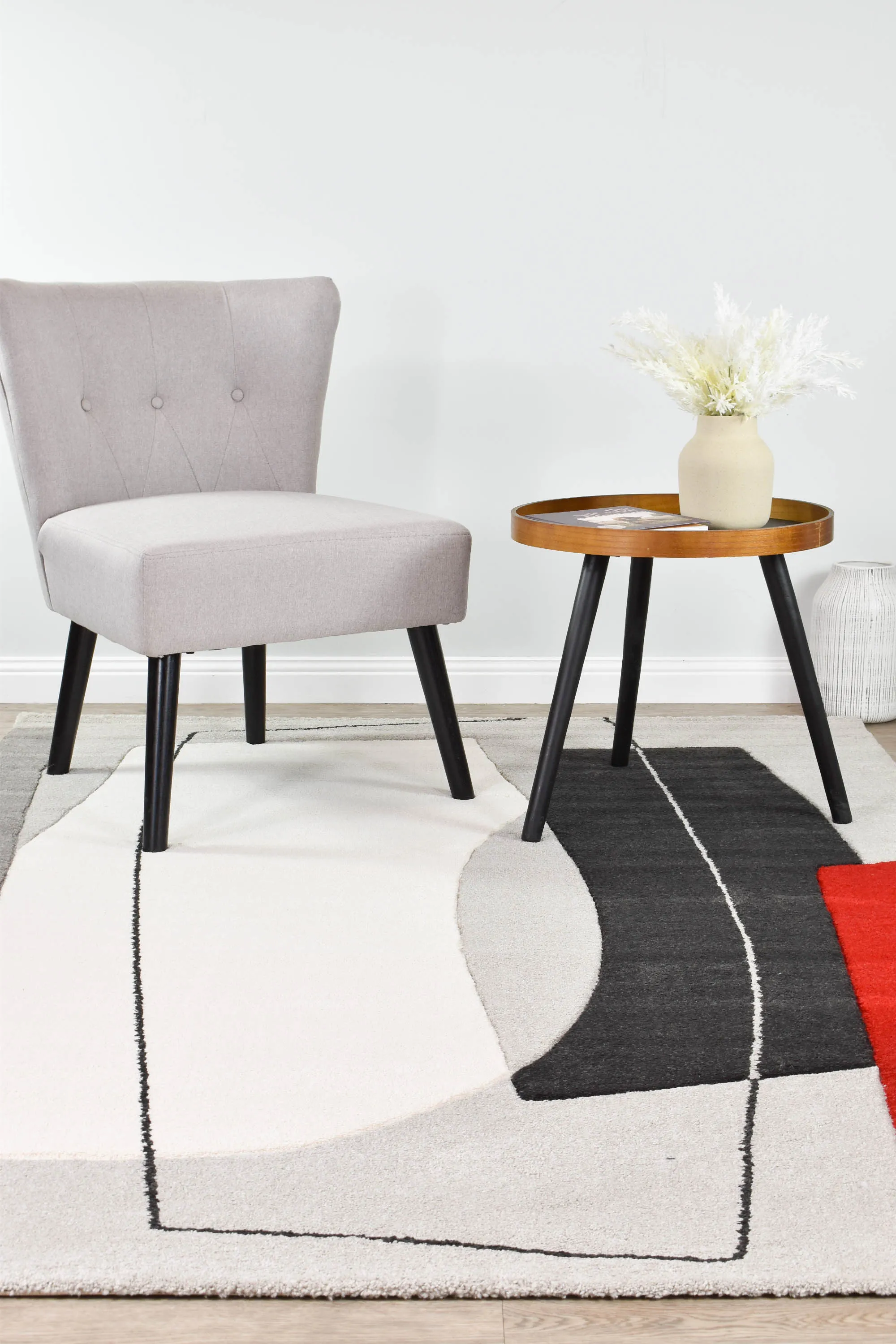 Hikina Grey Red Rug