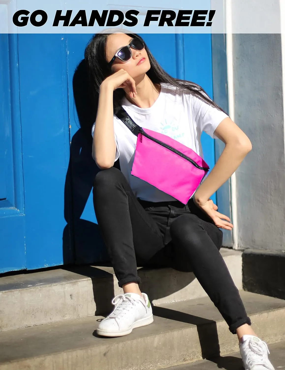 Plus Size Fanny Packs for Women  80s/90s Large Bum Bag  Unisex Crossbody Waist Belt Bag for Travel, Festivals, Sports & Daily Use  Waist Belt Bag for Women | Daily Magenta