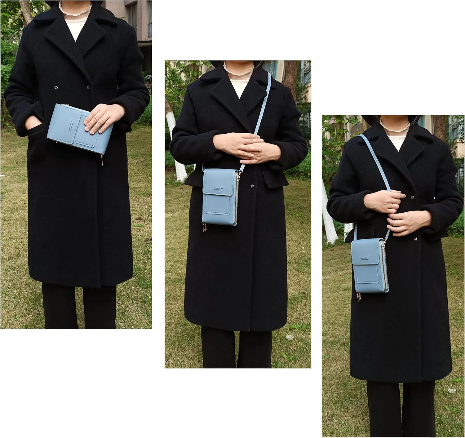 PORT&LOTUS Small Crossbody Handbags for Women Cell Phone Purse Wallet Ladies Women's Clutch PU Leather Shoulder Bags