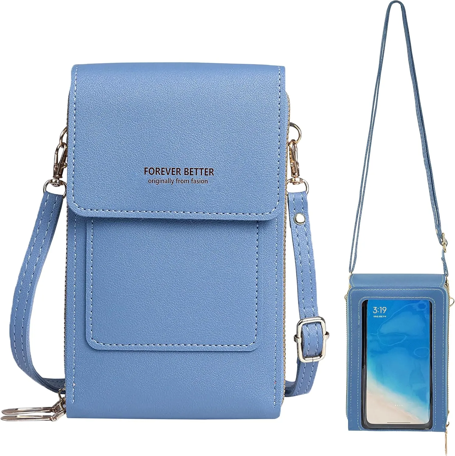 PORT&LOTUS Small Crossbody Handbags for Women Cell Phone Purse Wallet Ladies Women's Clutch PU Leather Shoulder Bags