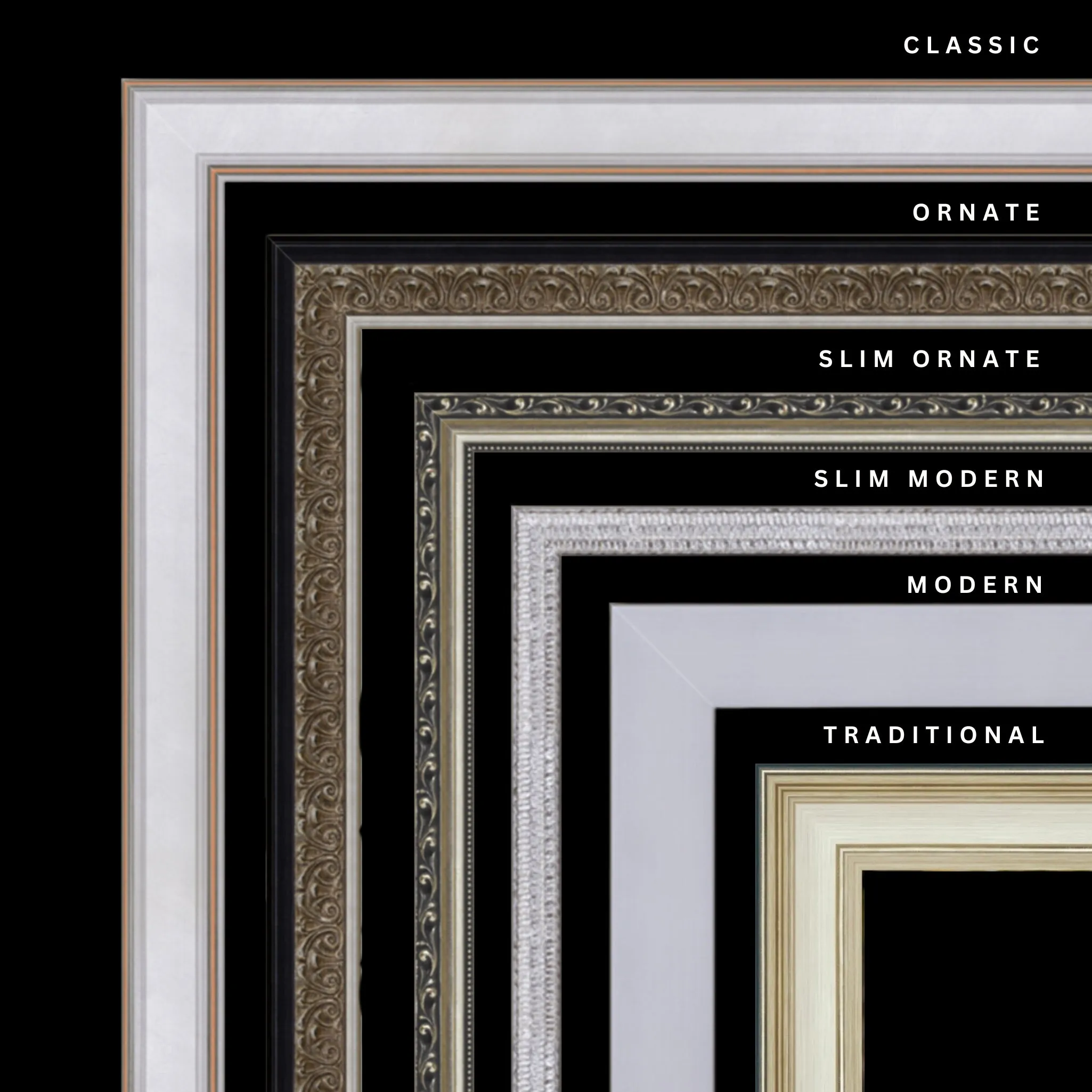 Silver 48x23 Picture Frame Ornate Traditional Classic Antique