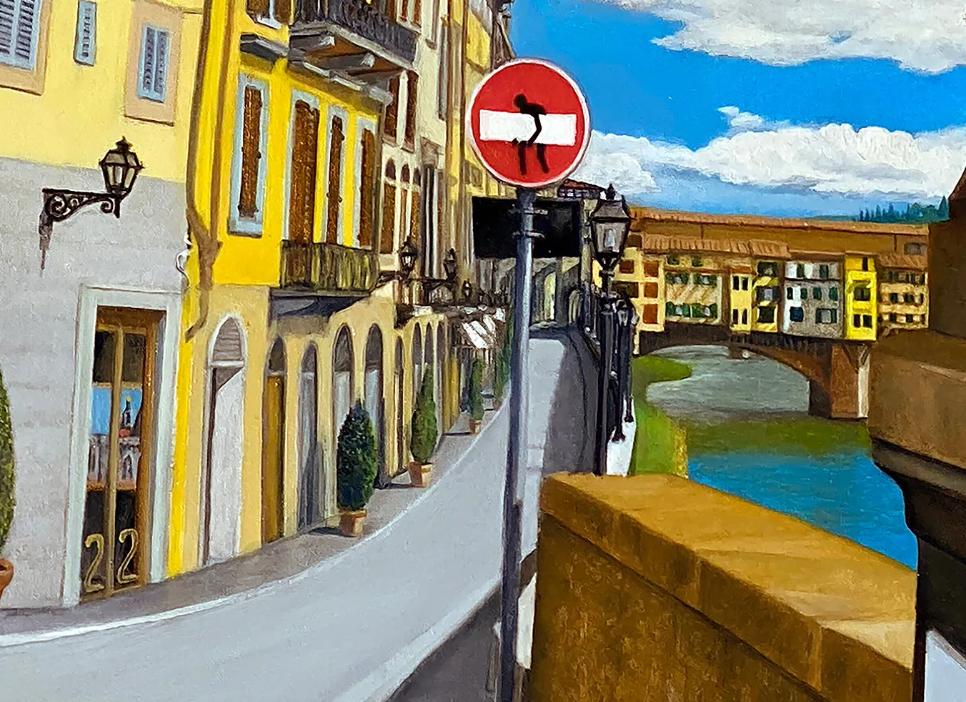 'STREET ART IN FIRENZE' - Oil on Canvas