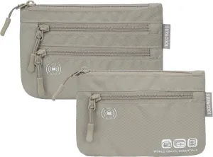 SUPACOOL Passport Holder Bag, Travel Wallet for Men Women Family, Passport Pouch, Card Holder Organizer, RFID Blocking, Two-piece Set(Gray)