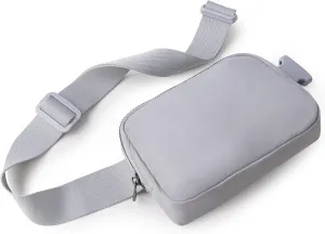 Viva Terry Nylon Waist Belt Bag for Women Fanny Pack Crossbody Bag with Adjustable Strap for Running Hiking Travel Workout-Grey