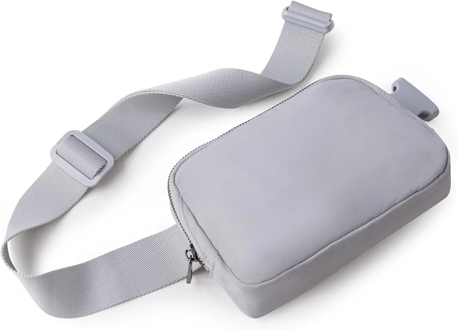 Viva Terry Nylon Waist Belt Bag for Women Fanny Pack Crossbody Bag with Adjustable Strap for Running Hiking Travel Workout-Grey
