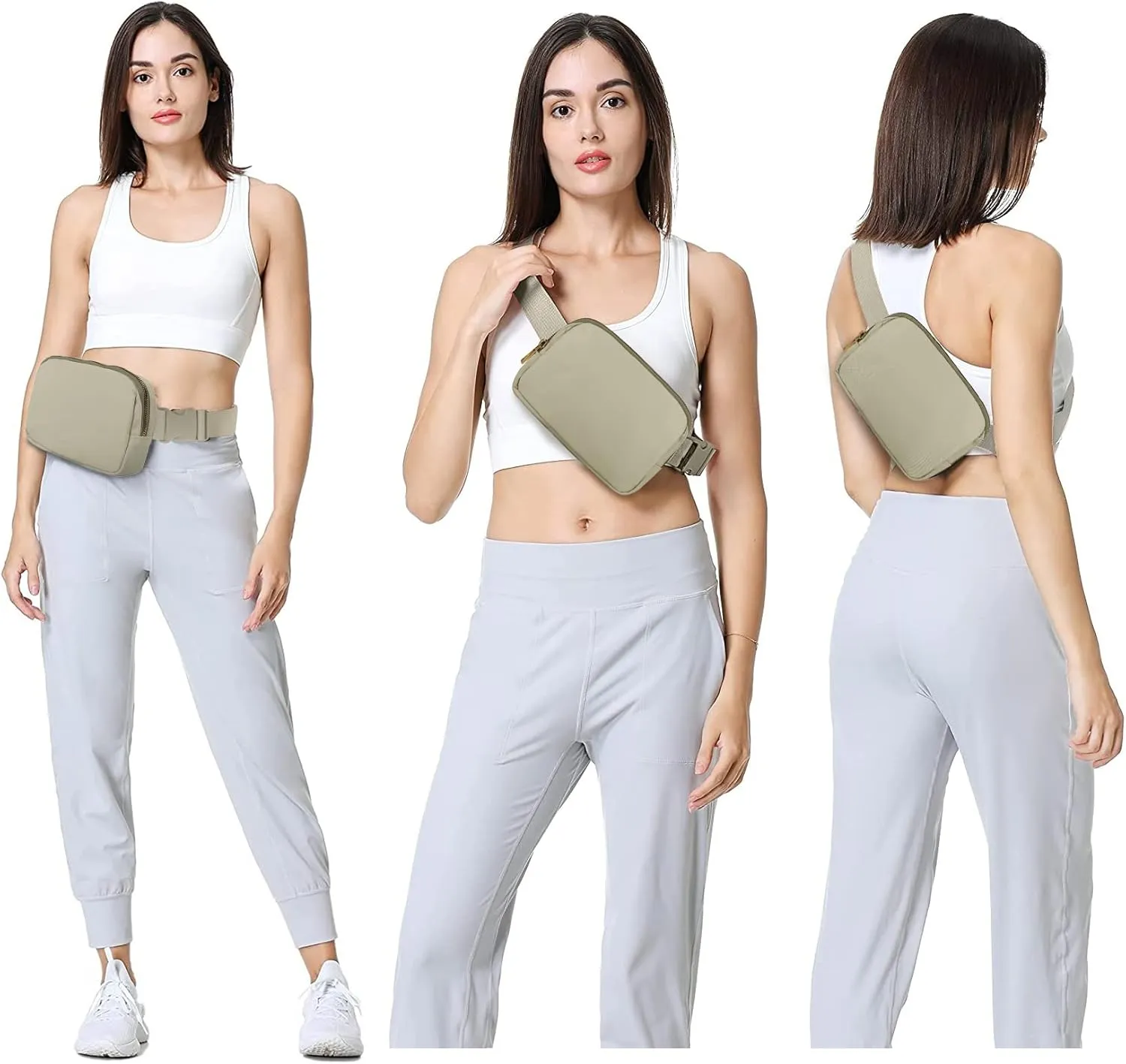 VOROLO Fanny Pack For Women And Men Crossbody Bag Belt Bag with Adjustable Strap Graduation Gifts Wood Grey