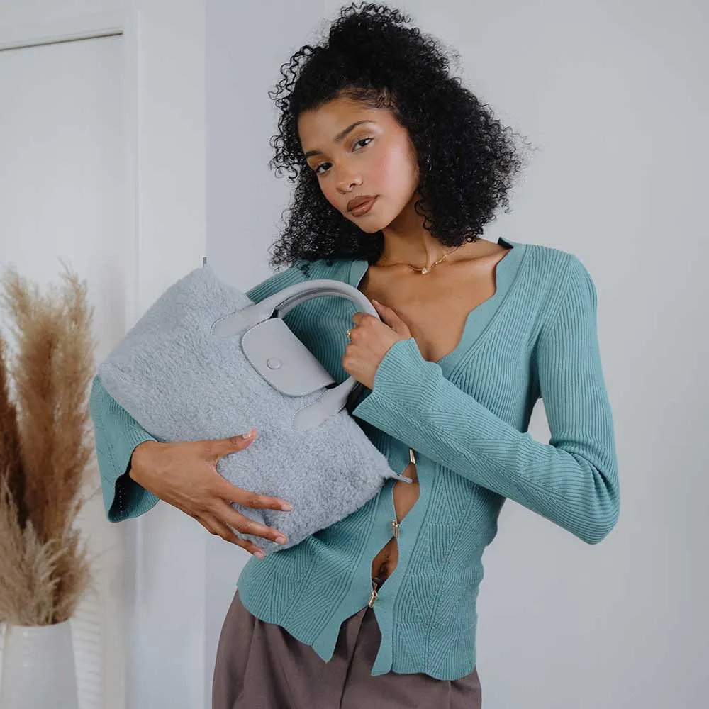 Winnie Blue Sherpa Tote Bag - FINAL SALE