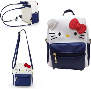 ZJYJING Cartoon Anime Mini Cute PU Backpack Shoulder Bag Backpack Handbag for Kids Girls Cosplay (Navy Blue)