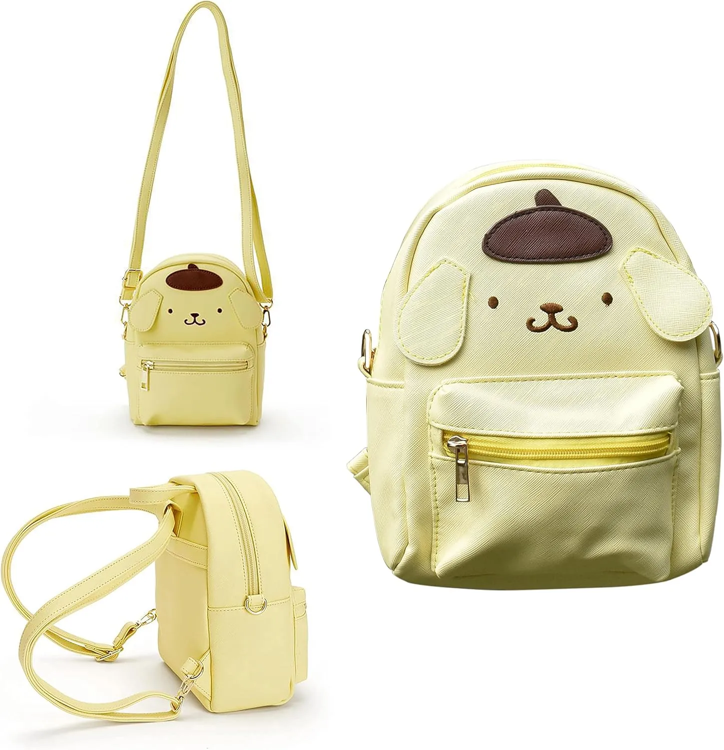 ZJYJING Cartoon Anime Mini Cute PU Backpack Shoulder Bag Backpack Handbag for Kids Girls Cosplay (Yellow)